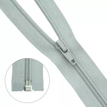 Молния витая, Т5, 1 замок, размер 70 см (154 (310) бледно-серый), 10 шт. в наборе