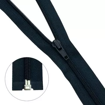 Молния витая, Т5, 1 замок, размер 70 см (233 тёмно-синий, 330), 10 шт. в наборе