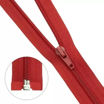 Молния витая, Т5, 1 замок, размер 70 см (519 красный), 10 шт. в наборе