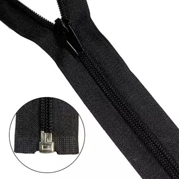 Молния витая, Т5, 1 замок, размер 85 см (580 (322) чёрный), 10 шт. в наборе