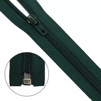 Молния витая, Т5, 1 замок, размер 85 см (890 тёмно-тёмно-зелёный), 10 шт. в наборе