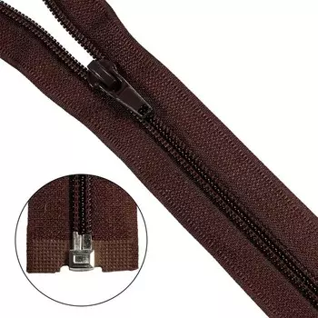 Молния витая, Т5, 1 замок, размер 85 см (917 тёмно-коричневый), 10 шт. в наборе