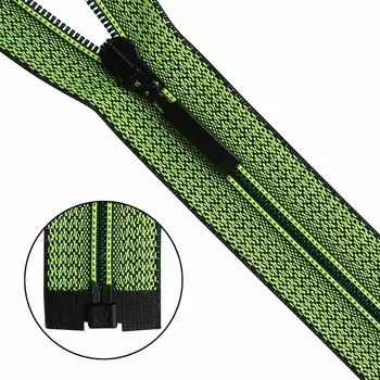 Молния витая, Т6, 1 замок, размер 50 см (D535M лимонно-чёрный)