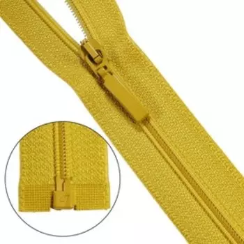 Молния витая, Т6, 1 замок, размер 80 см (828 горчица)