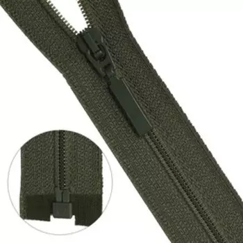 Молния витая, Т6, 1 замок, размер 85 см (078 хаки)