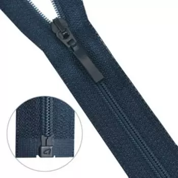 Молния витая, Т6, 1 замок, размер 85 см (196 тёмно-синий)