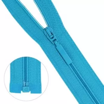 Молния витая, Т6, 1 замок, размер 85 см (549 бирюза)