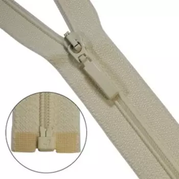 Молния витая, Т6, 1 замок, размер 85 см (571 светло-бежевый)