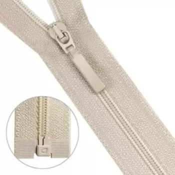 Молния витая, Т6, 1 замок, размер 85 см (572 светло-бежевый)