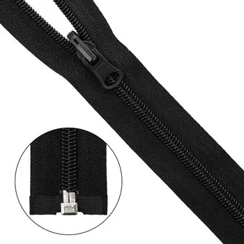 Молния витая, Т6, 1 замок, размер 85 см, с реверсным замком (580 чёрный)