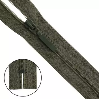 Молния витая, Т6, неразъёмная, размер 18 см (078 хаки)