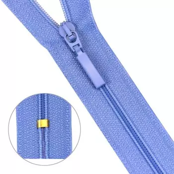 Молния витая Т6, неразъёмная, длина 18 см, цвет голубой