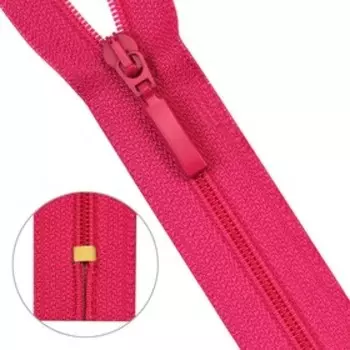 Молния витая Т6, неразъёмная, длина 18 см, цвет малиновый