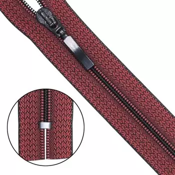 Молния витая, Т6, неразъёмная, размер 18 см (D818M кирпично-чёрный)