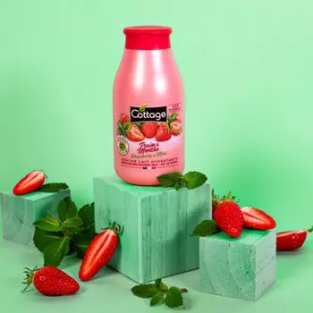 Молочко для душа Cottage Moisturizing Shower Milk «Клубника и мята», увлажняющая, 250 мл