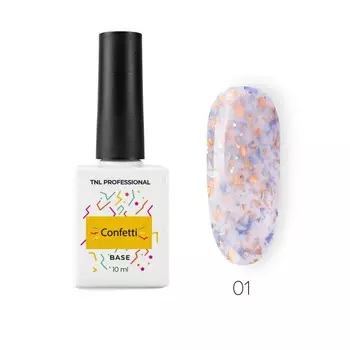 Молочная база TNL Professional Сonfetti, с цветной поталью, №1, 10 мл