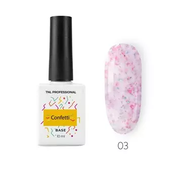 Молочная база TNL Professional Сonfetti, с цветной поталью, №3, 10 мл