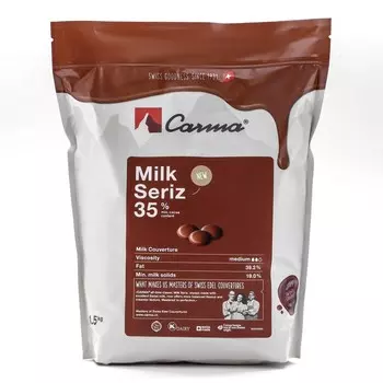 Молочный шоколад Carma Milk Seriz, 35% какао, 1,5 кг