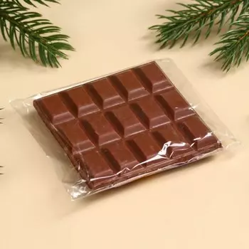 Молочный шоколад «Кусь и новогоднюю шоколадку» с хрустящими колечками, 50 г.