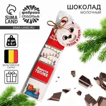 Молочный шоколад «Тепла и уюта» в пакете , 20 г ( 4 шт. х 5 г).