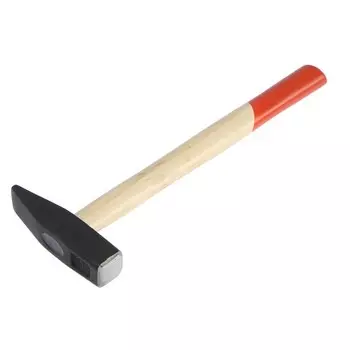 Молоток слесарный Техпром, квадратный боек, деревянная рукоятка, 400 г