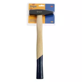 Молоток слесарный ТУНДРА ВДОМ, квадратный боек, деревянная рукоятка, 500 г