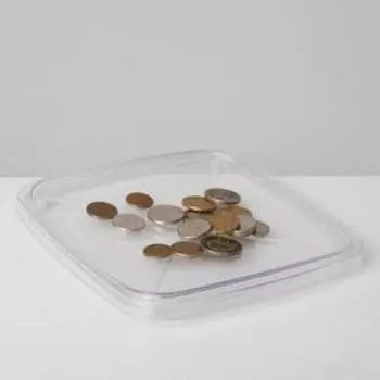 Монетница квадратная, 17,4*17,4*2,2 цвет прозрачный