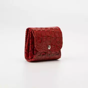 Монетница на кнопке, цвет красный