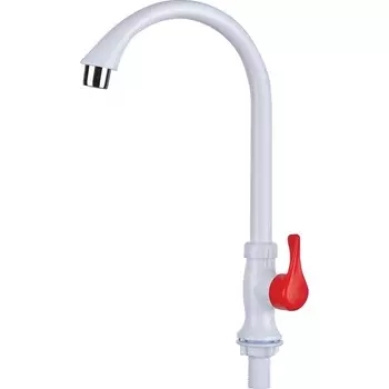 Моносмеситель "РМС" PL3-269F-1, вентильный, кран-букса 90 градусов, ABS-пластик, белый