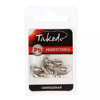 Мормышка свинцовая TAKEDO Уралка 4 мм, никель, с отверстием