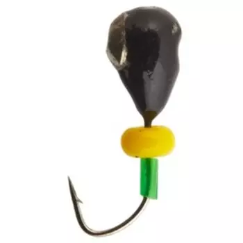 Мормышка вольфрамовая Lucky John Капля с отверстием (коза) с коронкой с бисером 030/S