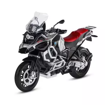 Мотоцикл металлический BMW R1250 GS Adventure 1:12, свободный ход колёс, серебристый
