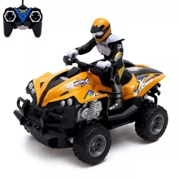 Мотоцикл радиоуправляемый «Квадроцикл», 1:12, цвет жёлтый