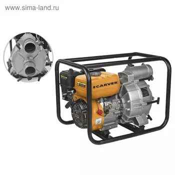 Мотопомпа Carver CGP 5580 D, для грязной воды, 4-х такт., 5.2кВт/7 л.с., вх/вых.-3''/80мм