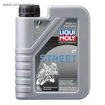 Моторное масло для 2-тактных мотоциклов LiquiMoly Motorbike 2T Street TC FC L-EGC полусинтетическое, 1 л (3981)