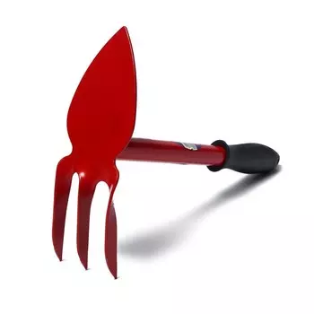 Мотыжка комбинированная, длина 31 см, 3 зубца, резиновая ручка