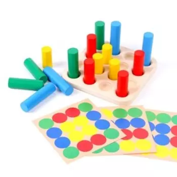 Мозаика деревянная «Весёлые столбики» 16 элементов