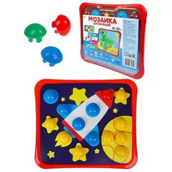 Мозаика «Для малышей», 12 картинок, 32 фишки, глазки