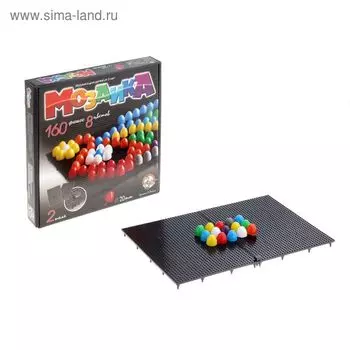 Мозаика круглая, 160 элементов по 20 мм 8 цветов, 2 платы