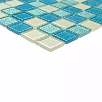 Мозаика стеклянная Bonaparte, Shine Blue 300х300х4 мм