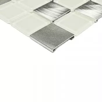 Мозаика стеклянная Bonaparte Titan Silver, 318x318x4 мм