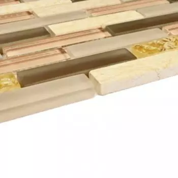 Мозаика стеклянная с камнем Bonaparte, Shell Stone 300х300х8 мм