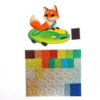 Мозаика стикерная форменная «Лиса на тачке»