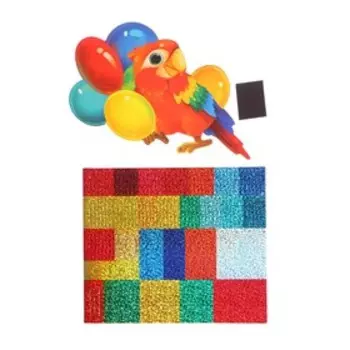 Мозаика стикерная форменная «Попугай с шарами»