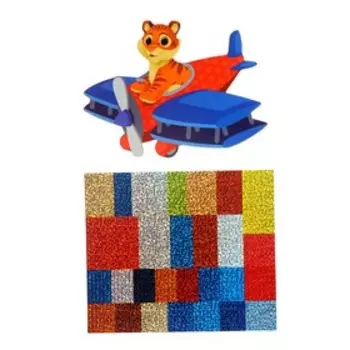 Мозаика стикерная форменная «Тигр на аэроплане»