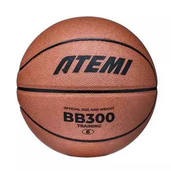 Мяч баскетбольный Atemi, размер 6, синт. кожа ПВХ, 8 панелей, BB300N, окруж 72-74, клееный 1053073