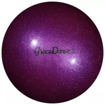 Мяч для художественной гимнастики Grace Dance, d=18,5 см, цвет фиолетовый с блеском