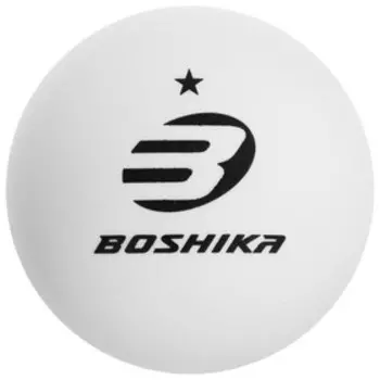 Мяч для настольного тенниса BOSHIKA Beginner 1*, диаметр 40+ мм, набор 6 шт., цвет белый