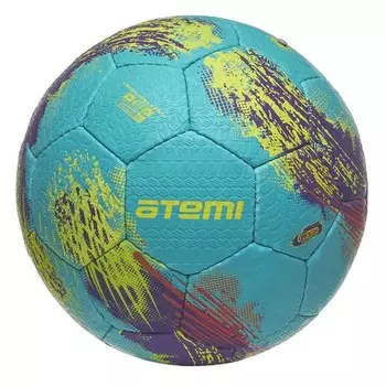 Мяч футбольный Atemi GALAXY, резина, зелен/желт/роз, размер 5, р/ш, окруж 68-70