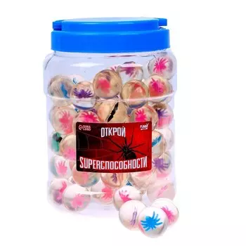 Мяч каучуковый, попрыгунчик «Открой superспособности», в банке, 80 шт,цвета МИКС